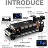 1:32 Extended Version Police Car Toys Diecast Alloy Model Shock Absorption Sound Light Pull Back Doors Opened Vehices Collection