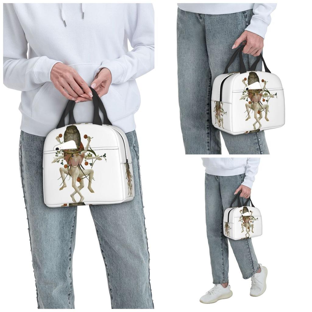 Hieronymus Bosch Dancing Owl Insulated Lunch Bag for Kids School Cooler Thermal Food Box Tote Portable Lunch Boxes Container