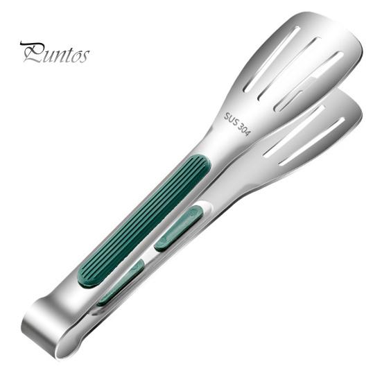 Meat Tong Non-Slip Silicone Handle Food Tongs Hollowed Draining Serving Barbecue BBQ Clip Grill Bread Clamp Stainless Steel Kitchen Accessories