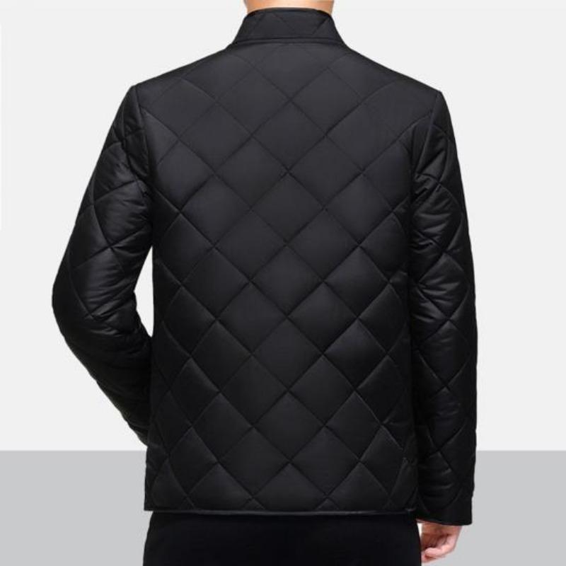 Männer Winter Herbst Mantel Dicker Plüsch Gepolstert Stehkragen Nackenschutz Warm Langarm Reine Farbe Plus Größe Weiche Einreiher Taschen Strickjacke