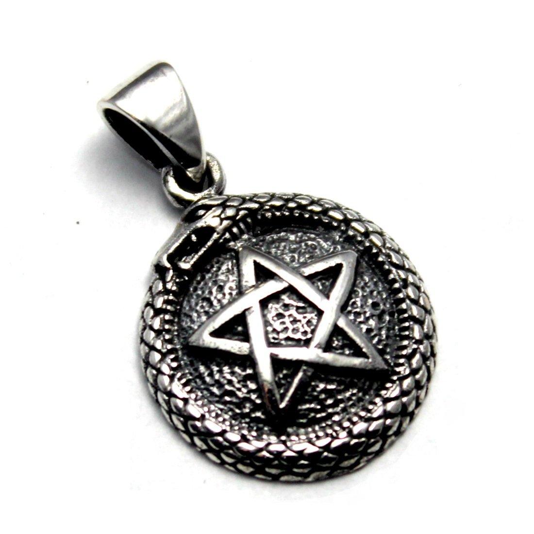 

Pentagram Star Star Snake Reptile Pendant Pendant Top Silver 925