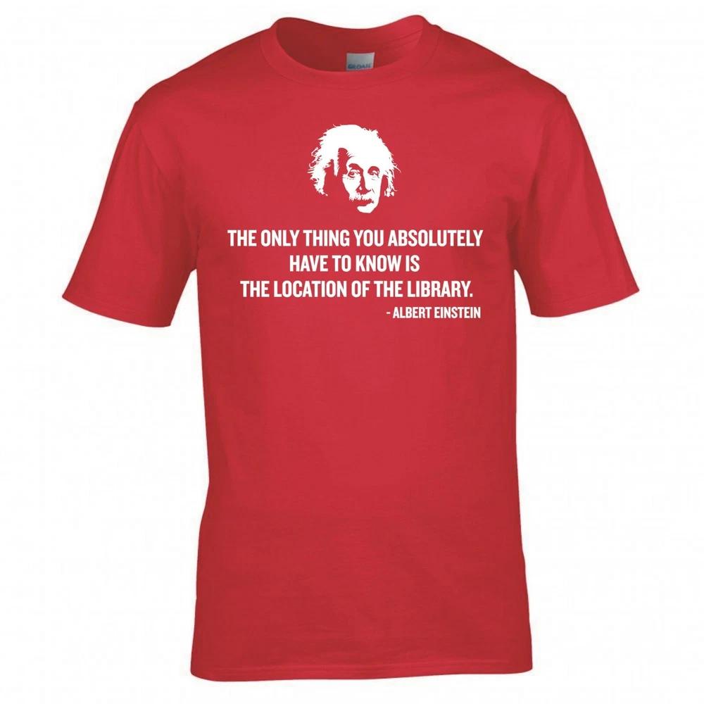 Funny Albert Einstein Location Of The Library Tshirt 2XL