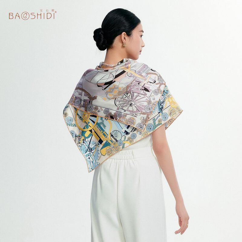 Jewel Butterfly 100% Mulberry Silk Double-Sided Scarf