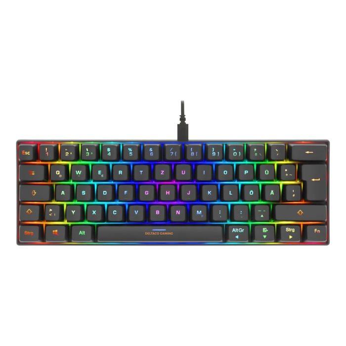 Clavier de jeu - deltaco gaming - mini rvb - mx-red-rvb - anti-ghosting 100% - usb