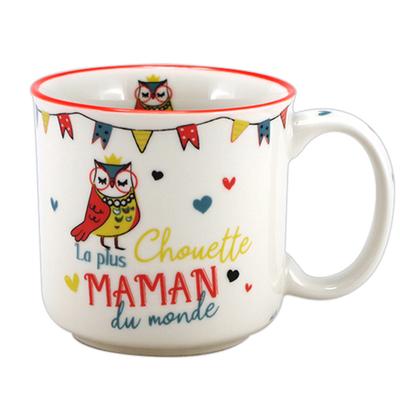 [R6805] - Porcelánový hrnek na tympány 'Maman' (nejroztomilejší máma na světě) - Rozměr 86 x 84 mm (30 cl)