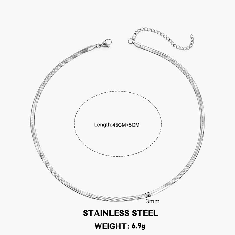 Classic Unisex Flat Snake Chain Choker Necklace For Women Stainless Steel Herringbone Gold Silver Color Fashion Jewelry Gift