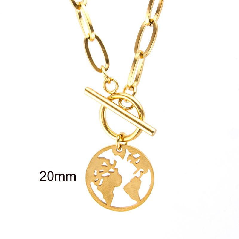 Stainless Steel Summer NECKLACE For WOMEN lucky Coin Penny Long CHOKER GOLD COLOR PENDANT collares de moda Boho Collier
