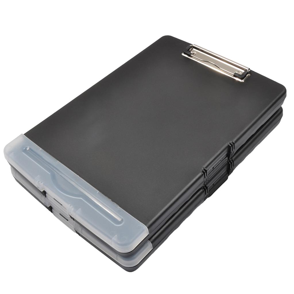 A4 File Storage Clipboard 2 In 1 Metal Clip Rustproof Folder Nursing Clipboard with Pen Case for Office