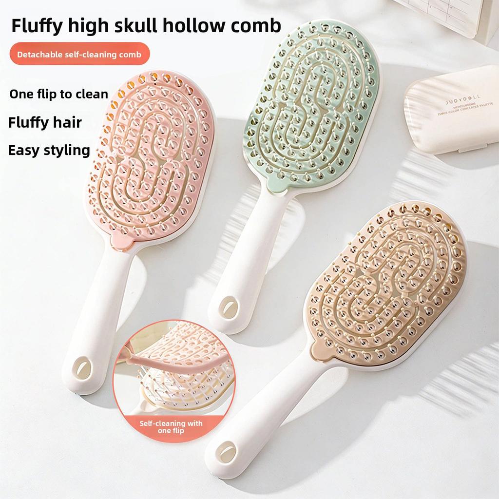 Loose High Crown Hairbrush for Women - Long Hair Styling Massage Meridian Airbag Ribbed Air Cushion Comb