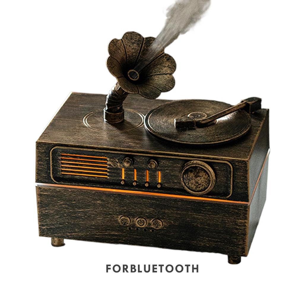 Retro Gramophone Aromatherapy Spray Humidifier With Colorful Ambient Lighting White Noise Essemtial Oil Diffuser Home Fragrance