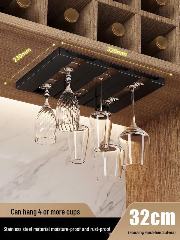 Stainless Steel Under Cabinet Wine Glass Holder