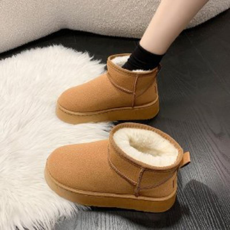 thick-soled outer wear short snow boots women's winter new versatile velvet thickened warm cotton shoes
