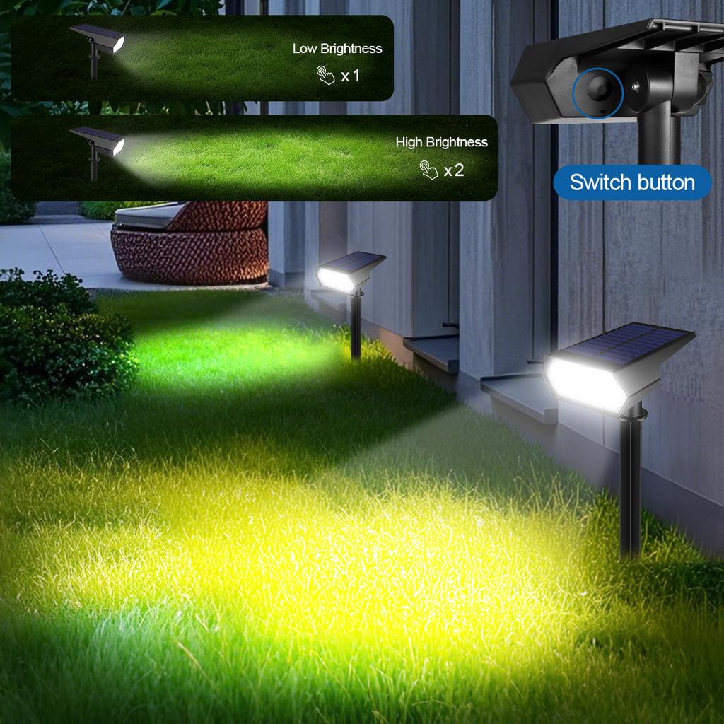 Waterproof Solar Rechargeable LED Spotlight Garden Outdoor Landscape Lawn Spike Light Yard Path Lane Footpath Night Lamp Decor