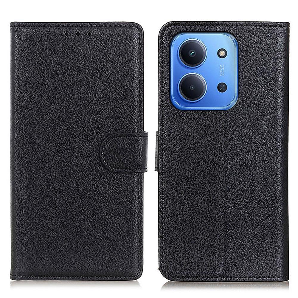 

For Xiaomi Poco C85 4G/Redmi 15C 4G (171mm) Wallet Case PU Leather Phone Cover Litchi Texture Black