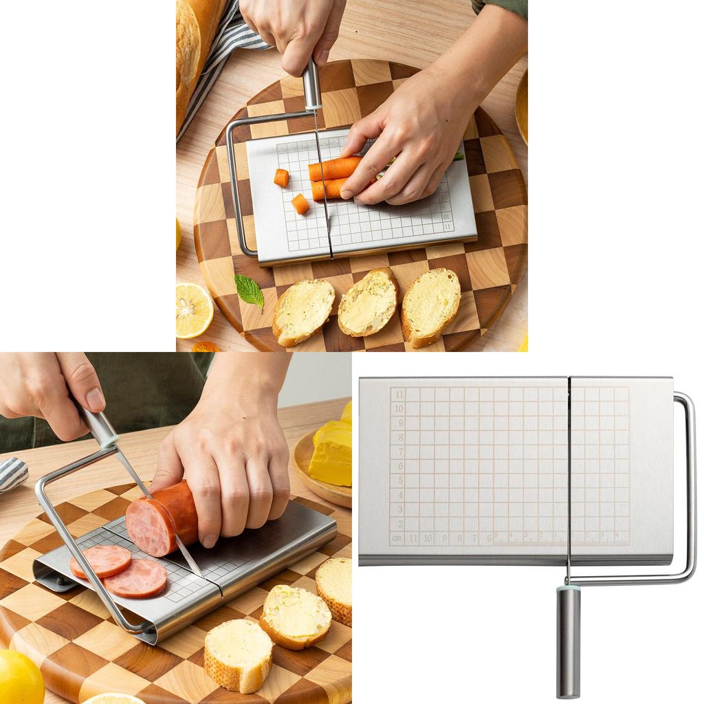 Stainless Steel Cheese Cutter With Measurement For Home Cooking And Holiday Gifts