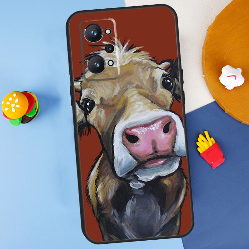 

Cute Cartoon Cow For Realme 14 13 12 10 11 Pro Plus GT 6 6T 5 GT7 Pro C55 C51 C21Y C25S C67 C75 C53 C61 Case Realme GT5