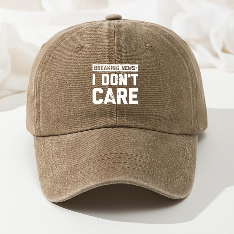 Baseball Cap Retro Washed Baseball Cap I DON'T CARE Casual Premium Dad Truck Cap Adjustable