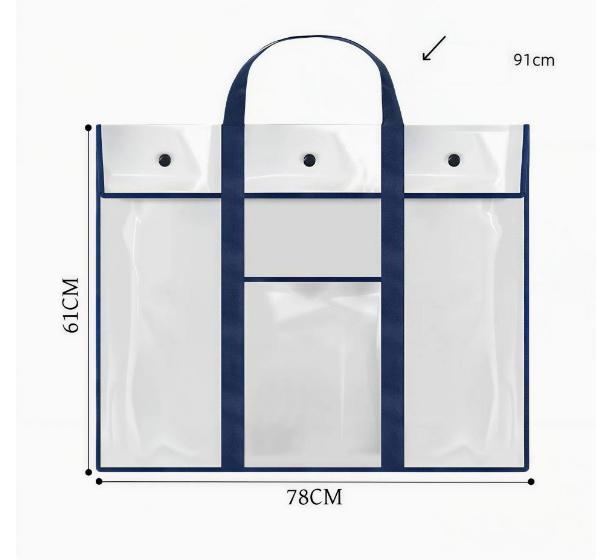 Handheld PVC Document Poster Bag Waterproof Art Drawing Paper Storage Organizer For Art Supplies