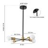 Modern LED Chandelier Retro Black Gold Multi Head Pendant Light For Living Room Restaurant Coffee Shop Office Decorative Lamps