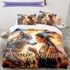 3pcs Custom Name Wolf Spirit Journey Bedding Set Printed Bedding Set Duvet Cover Closure Includes 1 Duvet Cover & 2 Pillowcases Bedroom Decor