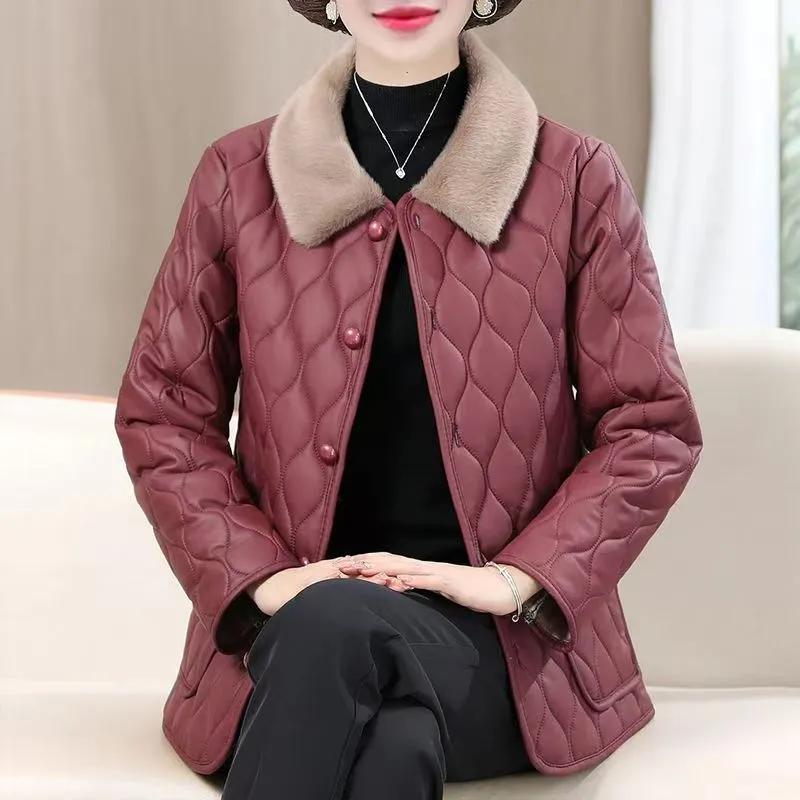 

Женская зимняя свободная куртка большого размера с толстым меховым воротником и плюшевой подкладкой, теплая куртка средней длины с бархатной отделкой M
