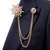 Rhinestone Star Tassel Brooch Tassel Chain Suit Collar Pin Suit Lapel Pin  Ceremony Banquet