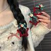 Red Plush Star Hair Clip Bow for Christmas & New Year