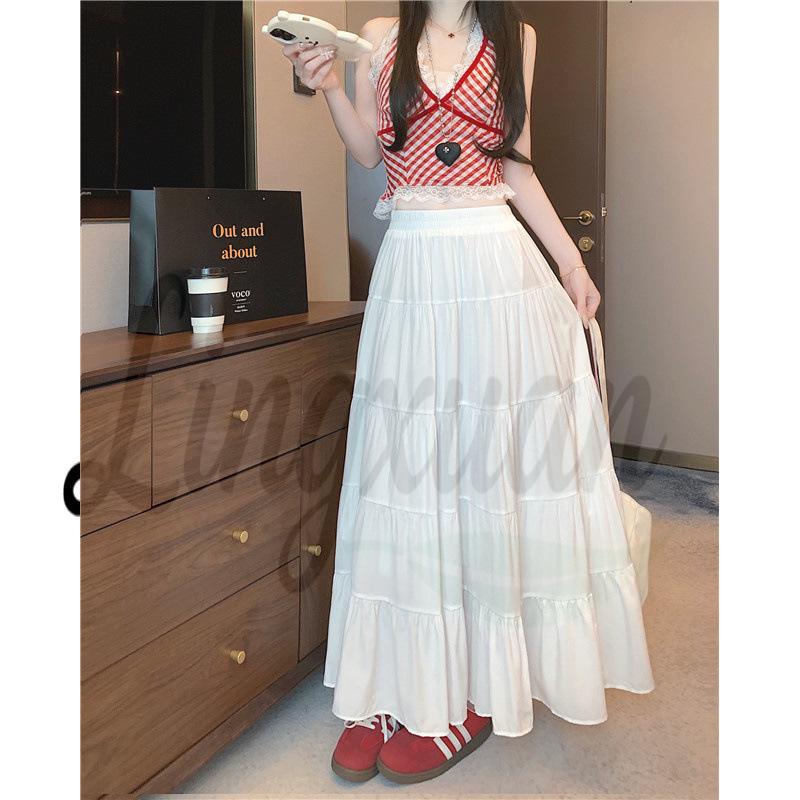Plus Size High Waist A-line Layered Skirt - Spring/Summer 2026 Collection Small