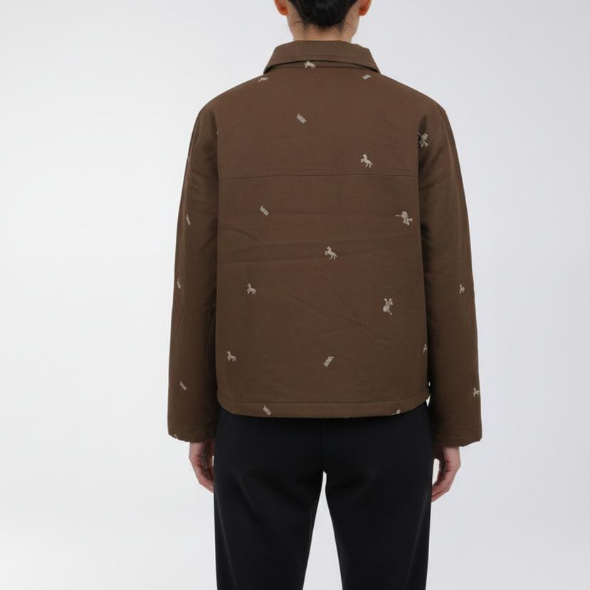 Vans Horse Cny Polo Collar Animal Pattern Single Breasted Long Sleeve Cotton Jacket Women Jackets VN000THDGMK