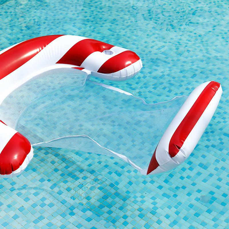 Spangled Star Banner With Net Water Floating Bed Inflatable Backrest Foldable