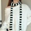 Harajuku Striped Scarf Y2K Style Knitted Shawl Cool Long Narrow Scarves Outdoor