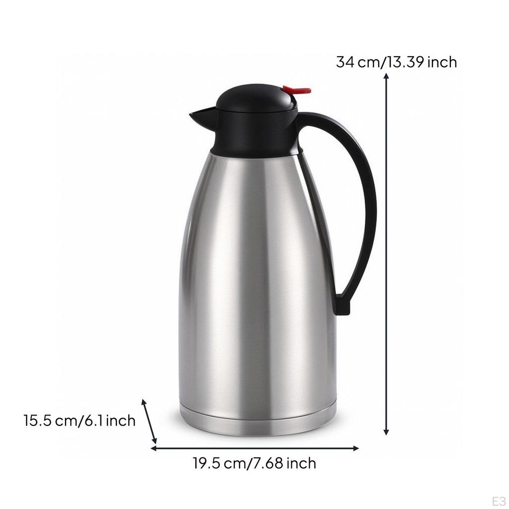 Insulated Kettle with PushButton DoubleWalled Stainless Steel Carafe Brushed Thermal