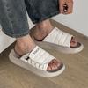 Summer Men's Fashion One-word Beach Sports Casual Non-slip Breathable Sandals 371286 white-J
