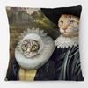 Federa Cuscino Pittura Ritratto Animali Cani Corte Reale Europea Cuscino Decorativo Gatto Vintage per Divano