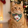 Christmas Cat Bandana Collar Elastic Holiday Dress Up Pet Costume Christmas Pet Bandana For Family Gathering Photoshoot Party