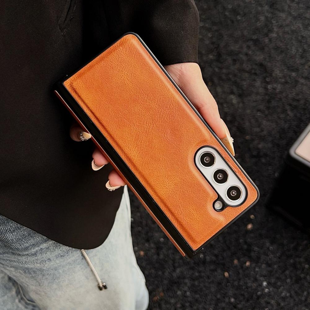 For Samsung Galaxy Z Fold 7 6 5 4 3 5G Case Folding Hinge Business PU Leather Shockproof Cover  For Galaxy ZFold6 ZFold7 Fold5