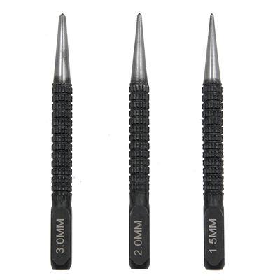 3-delige Centerpons Positioneerpons Boorfixer Zwarte Cilindrische Nagelpons Pin Gereedschap Accessoires
