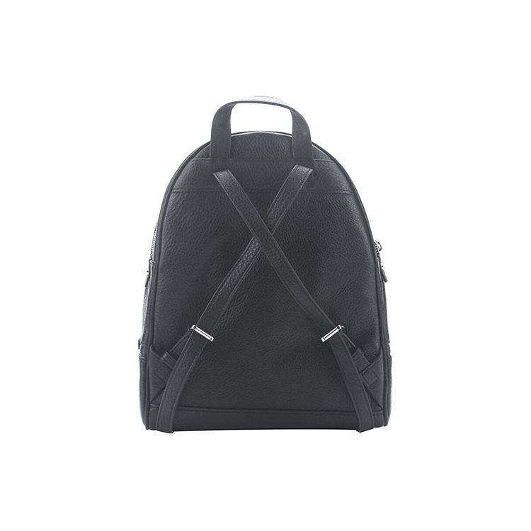 Michael Kors Rhea Zip Solid Color Minimalist Leather Backpack Women backpack Black 30S5SEZB1L-BLACK