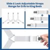 4 PCS Bed Sheet Straps – Adjustable Corner Clips to Keep Fitted Sheets in Place – Mattress Sheet Holders and Suspenders – Fits Twin, Queen, and