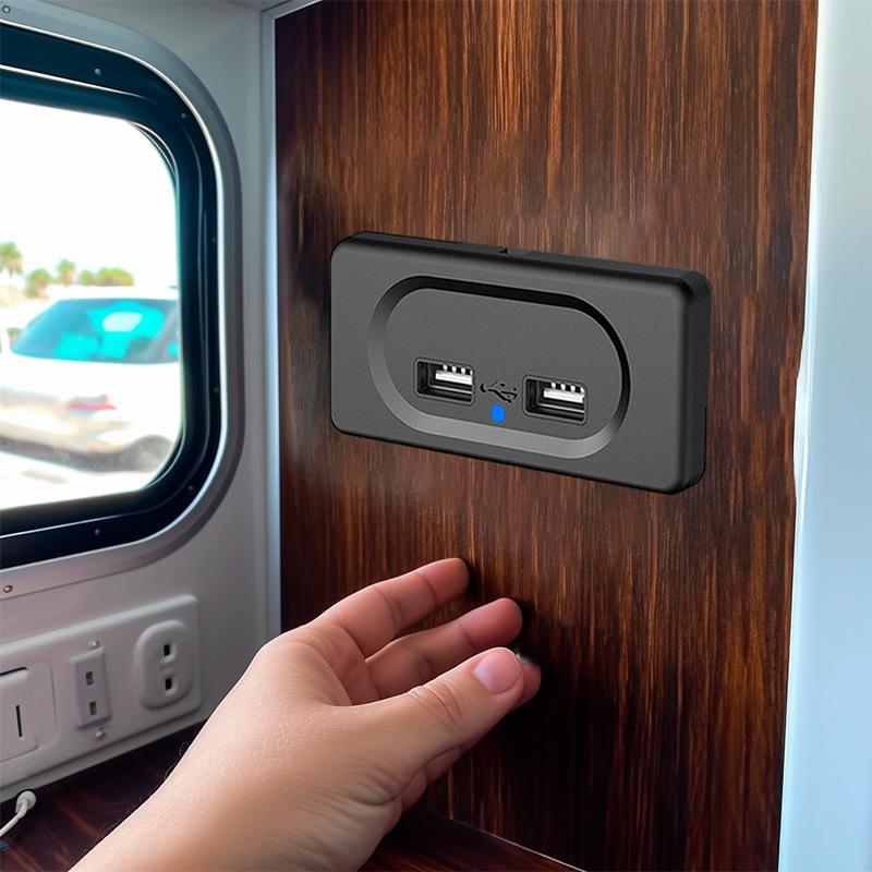 

Автомобильное гнездо USB для зарядки 4,8 А - Самый продаваемый товар 4.8A чёрный