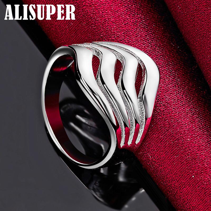 Šperky z hladkého prsteňa 925 Sterling Silver so štyrmi radmi