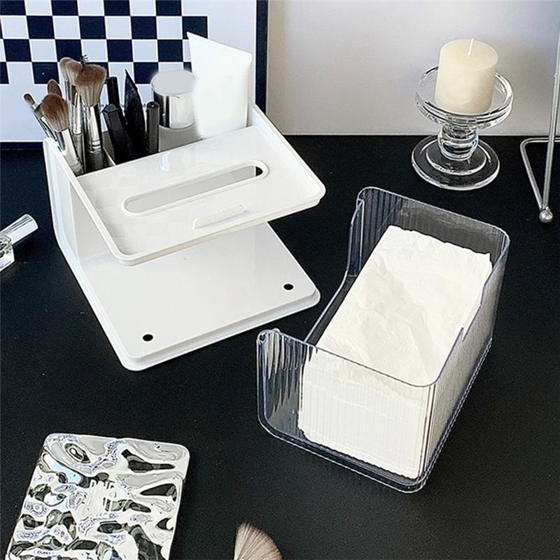 

AEE2-Desktop Living Room Multifunctional Tissue Box Desktop Paper Box Storage Box Mobile Phone Rack Bathroom Box белый