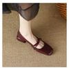 Fashion 2024 Autumn New Fashionable Retro Low Heel College Style Single Shoes Coarse Heel Shallow Bow Mary Jane Shoes for Women