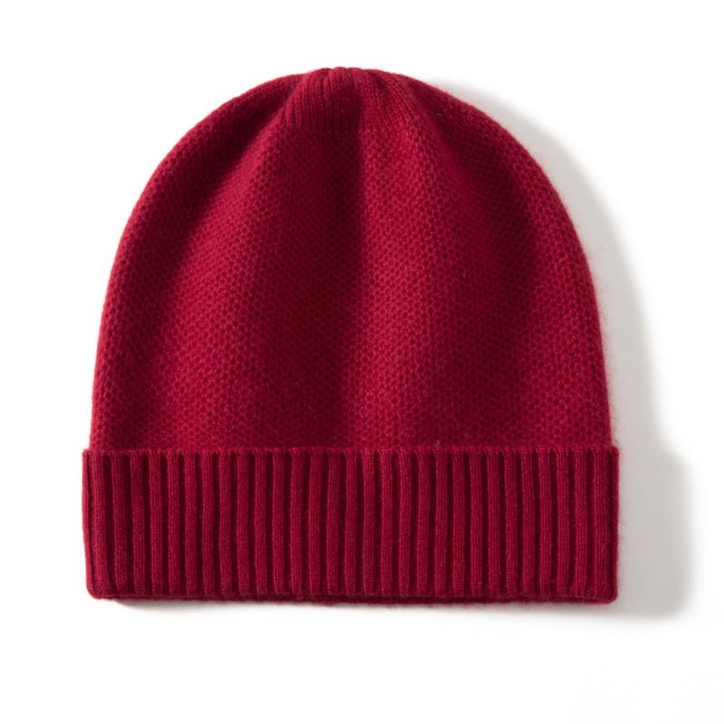 Warm Cashmere Knit Beanie Hat Men Women Thick Ear Protection Foldable Cap Winter Accessory