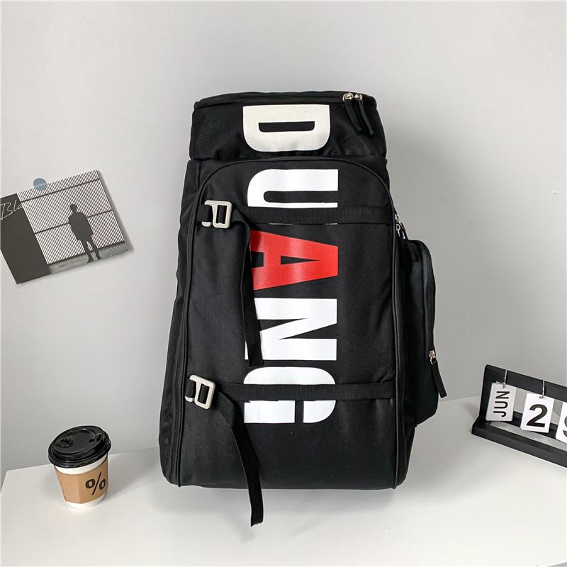 

Мужской и женский рюкзак большой вместимости для путешествий и спорта с разделением для влажного и сухого хранения One size чёрный