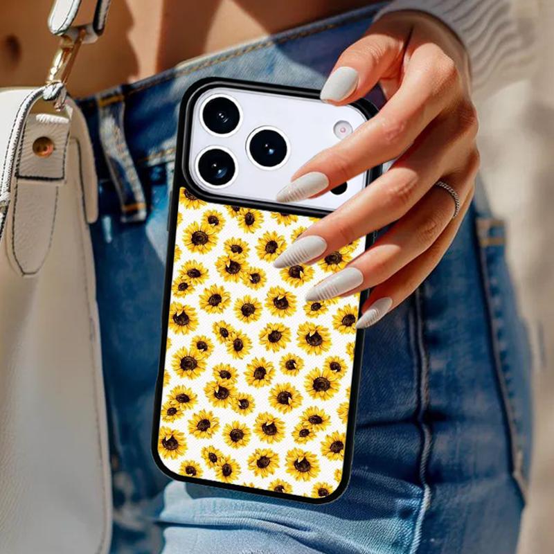 Coque de téléphone florale tournesol pour iPhone 17 Air 14 15 13 12 Max Housse pour Apple 16e 11 Pro Max Plus Coque