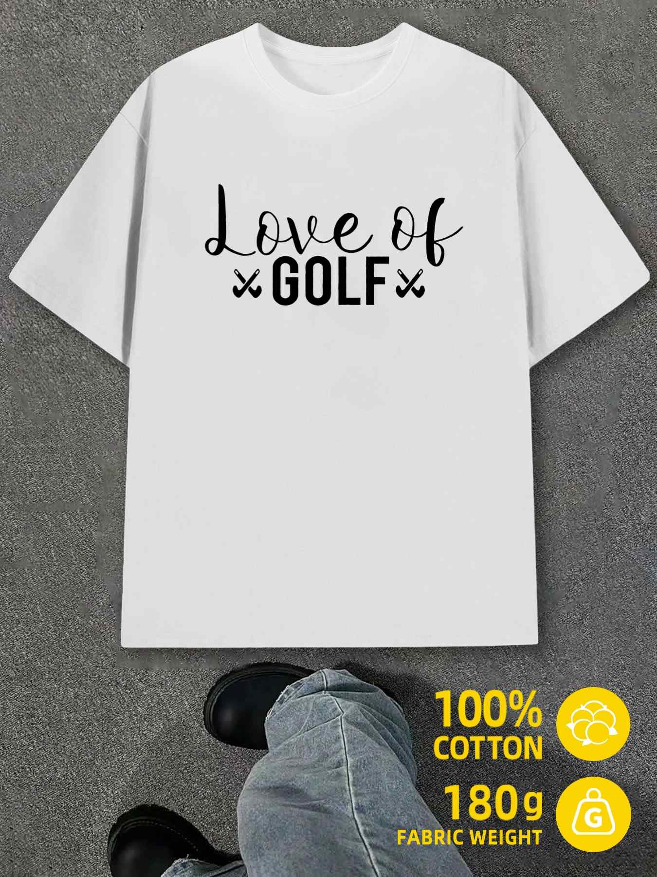 Men s T-Shirt Y2K Golf Love Shirts Cotton White 3XL
