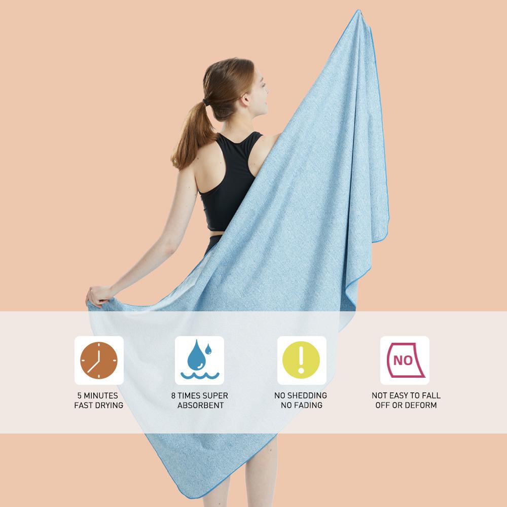 Quick Dry Gym Towel Silver ION OdorFree Absorbent Fiber Fast Drying Workout Gear for Body Sweat Working Out Towels