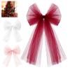Durable Mesh Bows for Event Backdrops Tulle Bow Christmas Tree Decoration, Pre-tied Gauze Handmade Outdoor Wedding Settings Xmas Tree, Wreath,