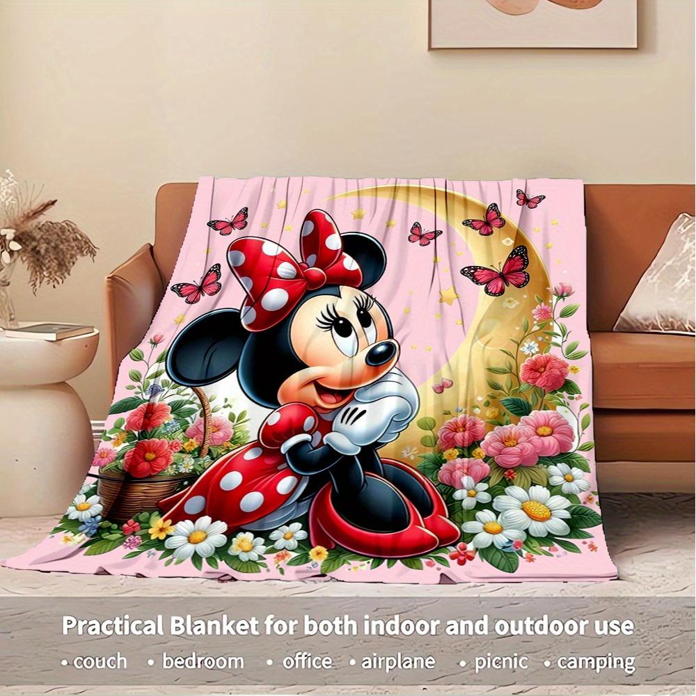 1pc flannel minnie mouse floral bedding throw blanket sofa cover gift home decoration thin soft warm throw blanket